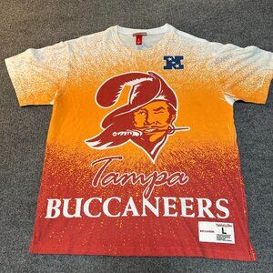 Men's White/Orange Tampa Bay Buccaneers Vintage Logo Team Burst Sublimated Large